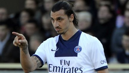 L'attaquant du PSG Zlatan Ibrahimovic lors du match de son &eacute;quipe &agrave; Toulouse (Haute-Garonne), le 23 f&eacute;vrier 2014.&nbsp; (PASCAL PAVANI / AFP)