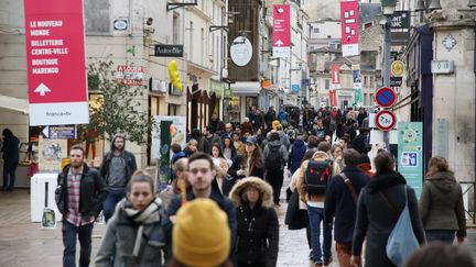 Une rue d'Angoulême pendant la 48e édition du Festival international de la bande dessinée, le 31 janvier 2021 (JEAN-BAPTISTE QUENTIN / MAXPPP)