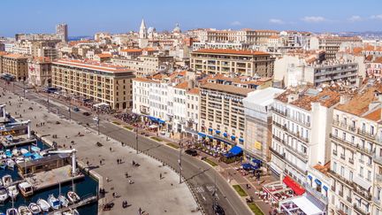 Vue aérienne du vieux port de Marseille. (Illustration) (PIERRE-YVES BABELON / MOMENT RF / GETTY IMAGES)