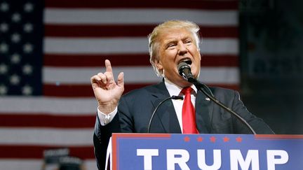 Donald Trump prononce un discours de campagne à Phoenix (Arizona, Etats-Unis), le 18 juin 2016. (RALPH FRESO / GETTY IMAGES NORTH AMERICA / AFP)