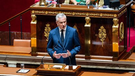 Bruno Le Maire, le ministre de l'Economie et des Finances, à l'Assemblée nationale à Paris,&nbsp;le 22 juillet 2022. (XOSE BOUZAS / HANS LUCAS / AFP)