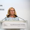 La ministre de l'Education nationale démissionnaire, Nicole Belloubet, lors de sa conférence de presse de rentrée, le 27 août 2024 à Paris. (BERTRAND GUAY / AFP)