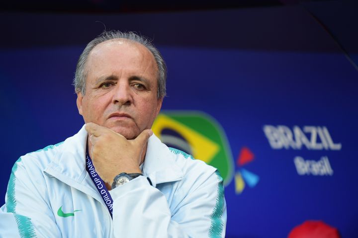 Le sélectionneur du Brésil, Vadao, lors du match Italie-Brésil, le 18 juin au stade du Hainaut de Valenciennes (Nord). (PIER MARCO TACCA / GETTY IMAGES EUROPE)