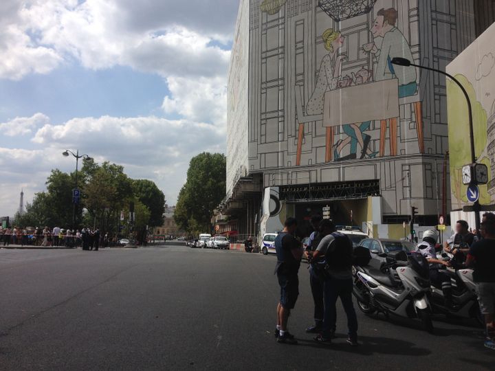 Le chantier de La Samaritaine évacué par la police, le mercredi 18 juillet.&nbsp; (Ludovic Pauchant/RADIOFRANCE)