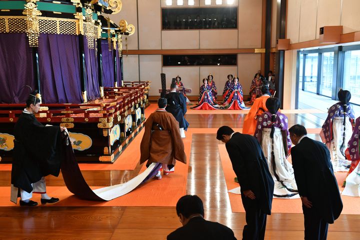 Cérémonie d'intronisation du nouvel empereur Naruhito, le 22 octobre 2019.

 (KAZUHIRO NOGI / POOL / AFP / ANADOLU AGENCY)