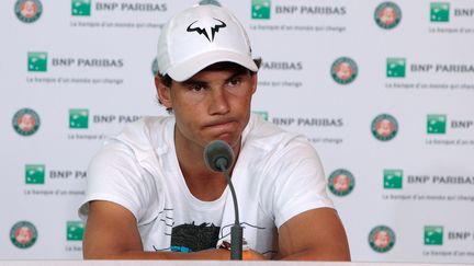 Rafael Nadal en conférence de presse le 27 mai 2016, à Roland-Garros (Paris). (CYRILLE CADET / AFP)