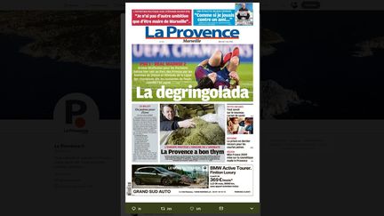 La une du quotidien "La Provence" le 7 mars 2018, au lendemain de l'élimination du PSG par le Real Madrid en Ligue des champions. (LA PROVENCE / TWITTER)