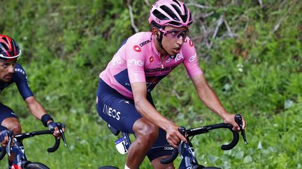 Egan Bernal sur la 14e étape du Giro, le 22 mai 2021. (LUCA BETTINI / AFP)