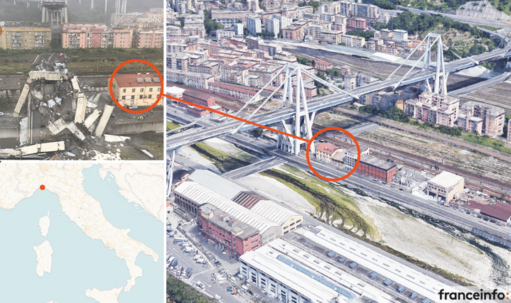 INFOGRAPHIE. Visualisez la configuration des lieux du viaduc effondré à Gênes (NICOLAS ENAULT)