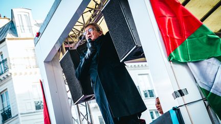 Jean-Luc Mélenchon, during the march for peace in the Middle East, December 2, 2023 in Paris.  (AMAURY CORNU / HANS LUCAS)