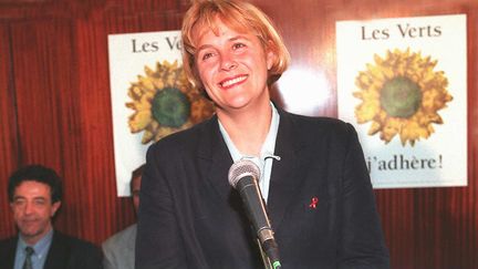 Dominique Voynet, alors porte-parole des Verts, en 1997. (GERARD FOUET / AFP)