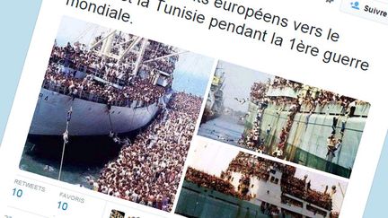 &nbsp; (Cette photo ne montre pas des Européens émigrant vers le Maroc ou la Tunisie pendant la Première Guerre mondiale © Capture d'écran Twitter)