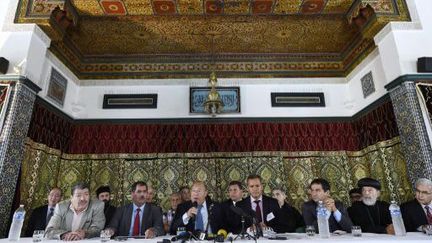 Conférence de presse des signataires de l'« Appel de Paris », à la Grande Mosquée, le 9 septembre 2014 (AFP PHOTO / LIONEL BONAVENTURE)