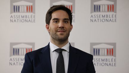 Thomas Ménage, spokesperson for the RN group in the National Assembly, deputy for Loiret, in February 2023. (LUDOVIC MARIN / AFP)