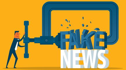 Comment fermer le robinet des fake news et de la désinformation sur internet et les réseaux sociaux ?  Aude Favre&nbsp;et Sylvain Louvet ont enquêté pendant près d’un an sur ce marché. (Illustration) (SORBETTO / DIGITAL VISION VECTORS / GETTY IMAGES)