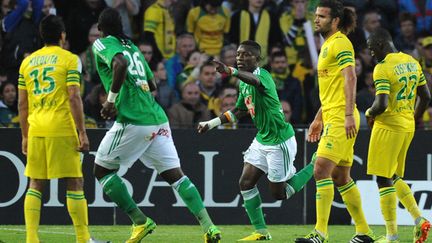 La joie de Gradel qui relance les Verts dans la course à la 3e place (JEAN-SEBASTIEN EVRARD / AFP)