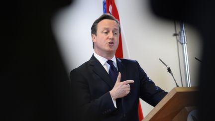 Le Premier ministre britannique david Cameron &agrave; Bruxelles (Belgique), le 20 d&eacute;cembre 2013. (ALAIN JOCARD / AFP)