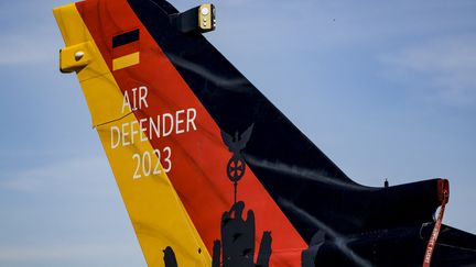 Un Tornado allemand participe à l'opération "Air Defender 2023" sur l'aéroport de Jagel (Allemagne), le 9 juin 2023. (AXEL HEIMKEN / POOL via AFP)