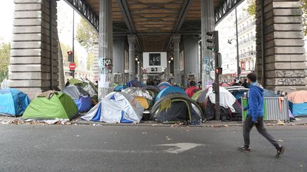 Un campement, boulevard de la Villette, à Paris le 28 octobre 2016. (LP/OLIVIER ARANDEL / MAXPPP)