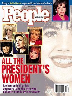 En plein scandale Monica Lewinsky, le magazine "People" s'intéresse à toutes les conquêtes du président Clinton. Parmi elles : sa femme, Hillary.&nbsp; (PEOPLE)