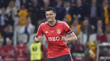 L'attaquant paraguayen Oscar Cardozo sous le maillot du Benfica Lisbonne (MARCO BERTORELLO / AFP)