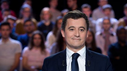 Gérald Darmanin sur le plateau de "L'Emission politique" de France 2, jeudi 15 mars 2018.&nbsp; (CHAMUSSY/SIPA)