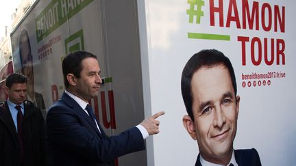 Benoît Hamon lance le "Hamon tour" le 3 avril 2017 à Paris. (IRINA KALASHNIKOVA / SPUTNIK)