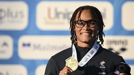 La Française Analia Pigrée sacrée championne d'Europe du 50 mètres dos, le 14 août 2022 (KEMPINAIRE STEPHANE / KMSP)