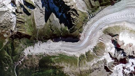 Une vue aérienne de la mer de Glace. (IGN / CGET / GEOPORTAIL / FRANCEINFO)