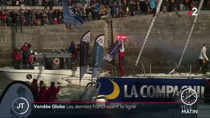 Clément Giraud arrivant aux Sables-d'Olonne. (France 2)