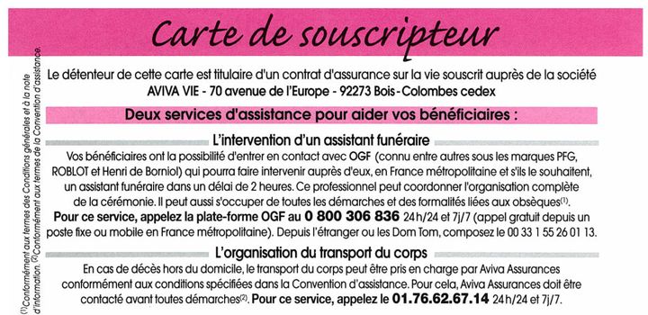 Fournie par un assureur, cette carte souscripteur oriente vers le groupe OGF. Détournement de clientèle ? (RADIO FRANCE)