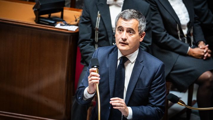 Gérald Darmanin, ministre de l'Intérieur, à l'Assemblée nationale, à Paris, le 18 octobre 2023. (XOSE BOUZAS / HANS LUCAS / AFP)