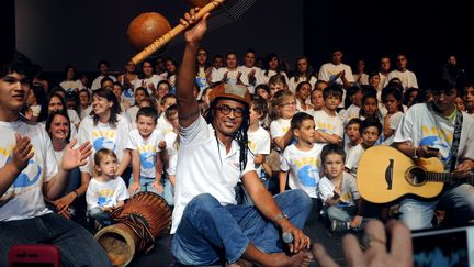 Yannick Noah, le 27 juin 2012 &agrave; Saint-Etienne (Loire). (PHILIPPE MERLE / AFP)