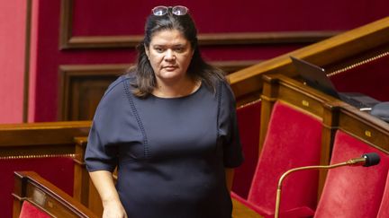 La députée Raquel Garrido ne pourra plus s'exprimer à l'Assemblée nationale au nom de LFI pendant quatre mois (photo du 12 octobre 2023). (VINCENT ISORE / MAXPPP)