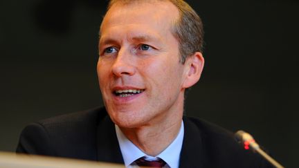 Guillaume Garot, ministre d&eacute;l&eacute;gu&eacute; &agrave; l'Agroalimentaire, le 16 octobre 2012 &agrave; Bruxelles (Belgique). (JOHN THYS / AFP)