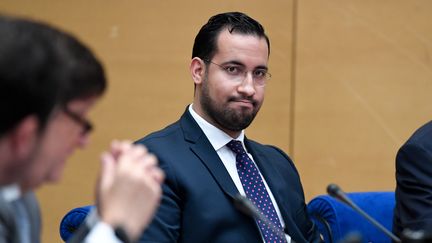 Alexandre Benalla, ancien collaborateur d'Emmanuel Macron, lors de sa première audition par la commission d'enquête du Sénat, le 19 septembre 2018. (BERTRAND GUAY / AFP)