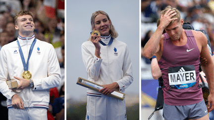 Léon Marchand, Cassandre Beaugrand et Kevin Mayer. (AFP)