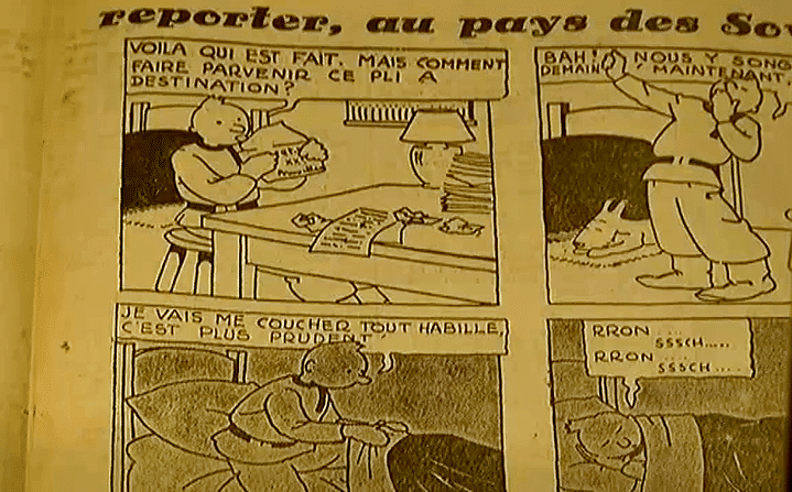 Planche originale de "Tintin chez les soviets "
 (France 3 / Culturebox)