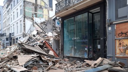 Les immeubles effondrés rue Pierre Mauroy, à Lille, en novembre 2022. (ODILE SENELLART / FRANCE-BLEU NORD)