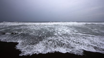 L'ouragan Patricia menace les c&ocirc;tes mexicaines, comme celle de Boca de Pascuales, dans l'Etat de Colima. (HECTOR GUERRERO / AFP)