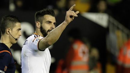 Alvaro Negredo, l'attaquant du FC Valence, buteur décisif face à l'Almeria. (JOSE JORDAN / AFP)