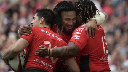 Les joueurs du Racing Club de Toulon. (BERTRAND LANGLOIS / AFP)