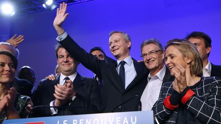 Bruno Le Maire, apr&egrave;s l'annonce des r&eacute;sultats pour le pr&eacute;sidence de l'UMP, le 29 novembre 2014. (THOMAS SAMSON / AFP)