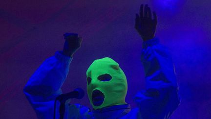 Nadia Tolokonnikova des Pussy Riot sur la scène d'un festival de musique à Mexico city, dimanche 18 mars 2018.
 (Christian Palma/AP/SIPA)