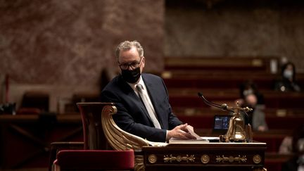 Le président de l'Assemblée nationale, Richard Ferrand, au Palais Bourbon, à Paris, le 23 mars 21.&nbsp; (ARTHUR NICHOLAS ORCHARD / HANS LUCAS / AFP)