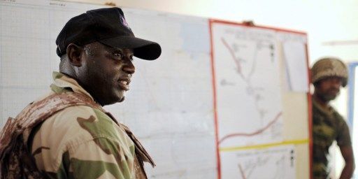 Le lieutenant-colonel Gabriel Olufemi Olorunyomi, commandant en charge des opérations contre les islamistes de Boko Haram dans l'Etat de Borno, le 5 juin 2013. (AFP PHOTO / QUENTIN LEBOUCHER)