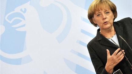 Angela Merkel le 8 octobre à la Chancellerie, à Berlin (© AFP/John MacDougall)