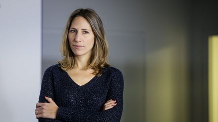 Maud Fontenoy photographiée au siège du parti Les Républicains à Paris le 30 novembre 2015. (MAXPPP)