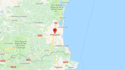 La ville de Perpignan, dans les Pyrénées-Orientales.&nbsp; (GOOGLE MAPS)