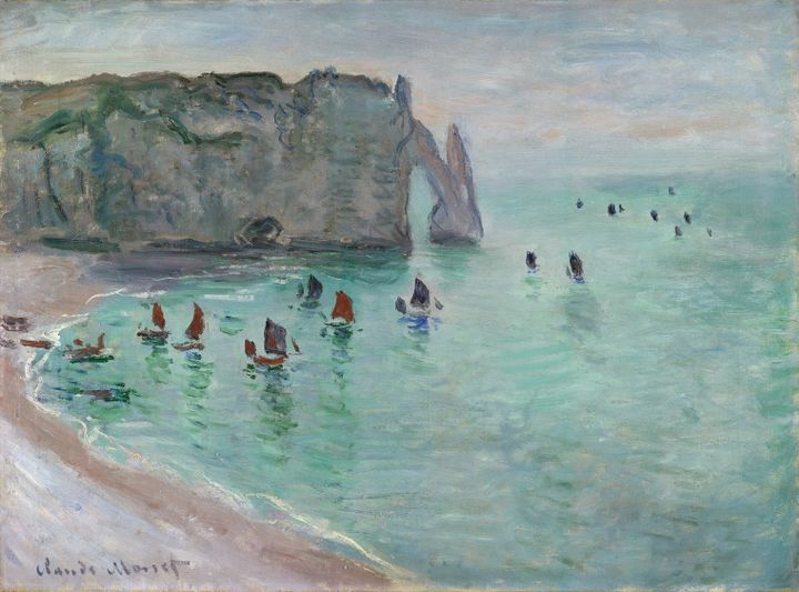 &nbsp; (MONET, Claude (1840-1926) Etretat, la porte d’Aval, bateaux de pêche sortant du port - 1885Huile sur toile - 60 x 80 cm - Musée des beaux-arts de Dijon © Musée des beaux-arts de Dijon. Photo François Jay)